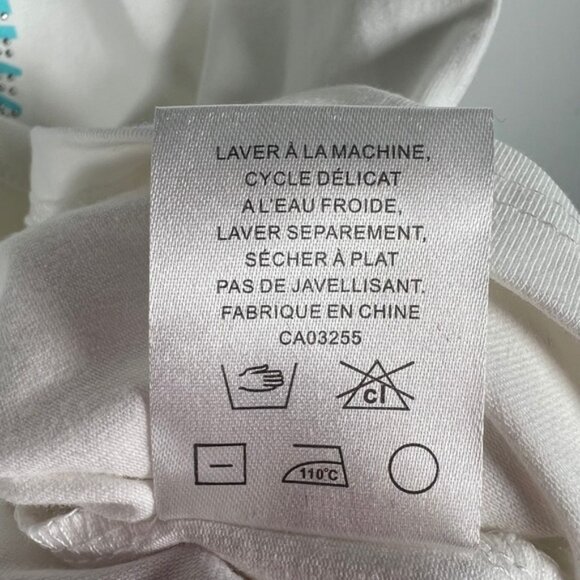 NWOT COCO Y CLUB Rhinestone Smile Crew Neck Short Sleeve T-Shirt Size M - Picture 13 of 13